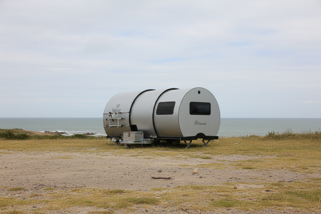 Beauer expandable trailer near the Atlantic coast